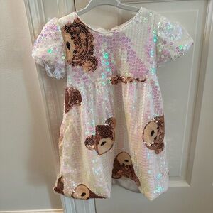 Lola and the boys girls sequin bear dress 2t